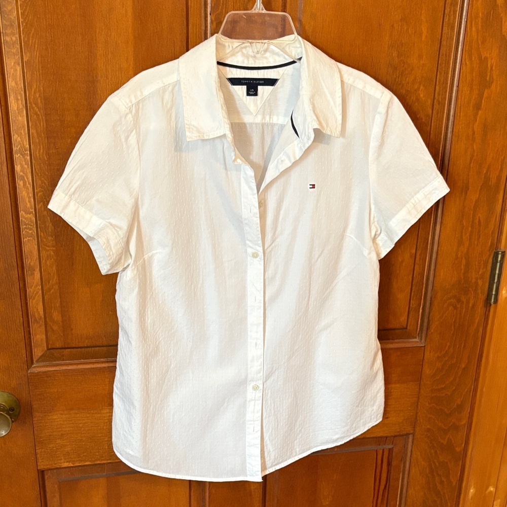 Tommy Hilfiger white Short Sleeve Button-Up Shirt